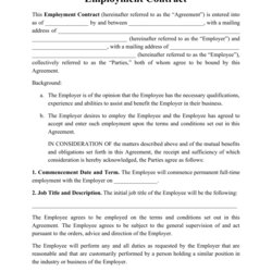 Out Of This World Employment Contract Template Fill Sign Online And Download Printable Print Big