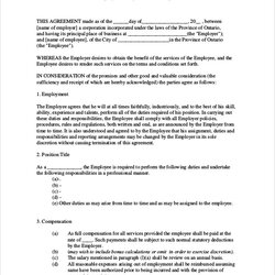 Smashing Free Sample Contract Employee Agreement Templates In Ms Word Employment Business