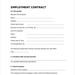 Free Employee Contract Templates In Ms Word Google Docs Pages Employment Sample Business Template