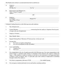 Ready To Use Employment Contracts Samples Templates Contract