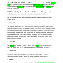 Terrific Ready To Use Employment Contracts Samples Templates Contract