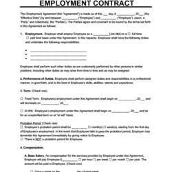 Legit Free Employment Contract Template Word Agreement Employee Form Standard