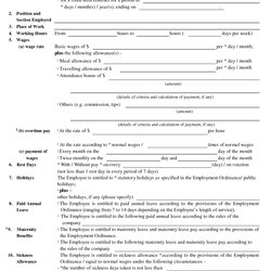 Brilliant Free Printable Employment Contract Sample Form Generic Contracts Example Agreement Templates