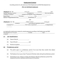 Ready To Use Employment Contracts Samples Templates Contract Kb