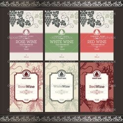 Cool Pin On Pretty Fonts Wine Label Labels Vector Vintage Templates Template Elements Set Material
