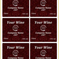Preeminent Free Wine Label Template For Word Of