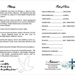 Super Free Printable Obituary Templates Template Word Sample Examples Editable Funeral Program Format