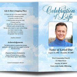 Marvelous Free Obituary Program Template Download Word Celebration Life Templates Unbelievable Awesome
