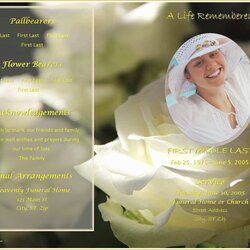 Tremendous Free Obituary Program Template Download Of Funeral Templates Celebration Life Create Word Programs