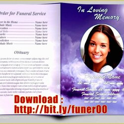 Outstanding Free Editable Obituary Template Of New Funeral Program Word Microsoft Sky Purple Templates