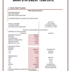 Editable Bank Statement Templates Free Template