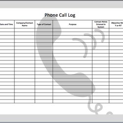 Phone Call Log Template Templates Logs And Excel Printable List Telephone Contact Office Address Business