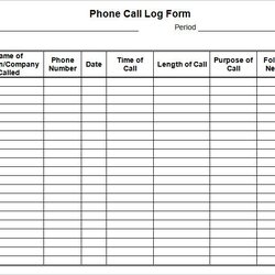 Wonderful Phone Call Log Template In Templates Words Excel Tracking Form