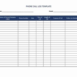 Fantastic Phone Call Log Template In Templates Printable Clergy Coalition