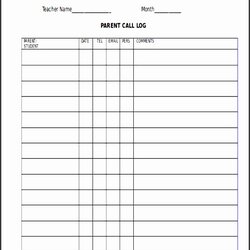 Perfect Phone Log In Ms Excel Call Template Templates Printable Sheet Best Of