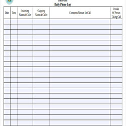 Smashing Free Phone Call Log Samples Templates In Ms Word Template Daily