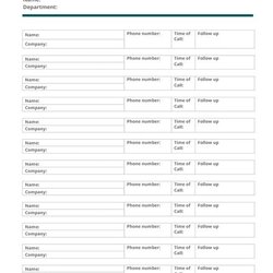 Printable Call Log Template Download Sheets In Word Excel Phone