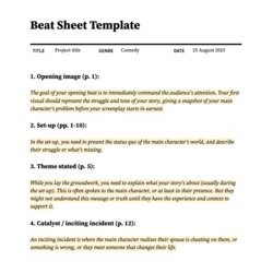 Peerless How To Write Beat Sheet Free Template Preview