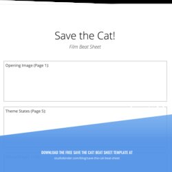 Save The Cat Beat Sheet Explained With Free Template Film Address Email Entering Grab Below Freebie Exit