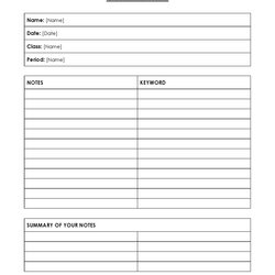 Cool Free Cornell Note Templates Taking Explained Template Process