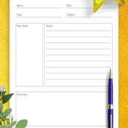 Exceptional Download Printable Original Cornell Notes Template