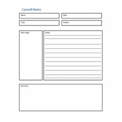 Champion Cornell Note Taking Template Business Mentor Method Notes