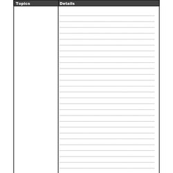 Sublime Printable Cornell Notes Templates Free Template