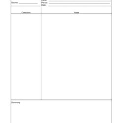 Swell Cornell Notes Template Printable Forms Blank Note Taking Edit