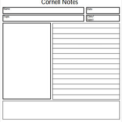 Superb Free Sample Editable Cornell Note Templates In Ms Word The Template