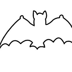 Cool Bat Outline Template Coloring Home Drawing Halloween Templates Popular