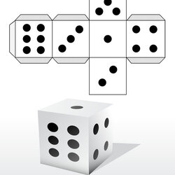 The Highest Standard Dice Template Royalty Free Vector Image