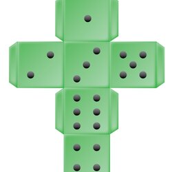 Super Printable Dice Paper Sided Template Green Make Own Templates Dots Board Cube Cut Number Para Large
