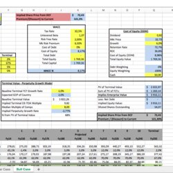 Model With Bear And Bull Scenarios In Excel Discounted Flow Cash