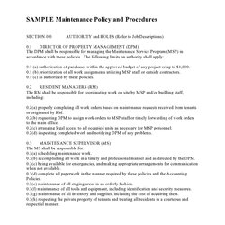 Super Free Policy And Procedure Templates Manuals Template