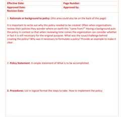 Free Policy And Procedure Templates Examples Template Word