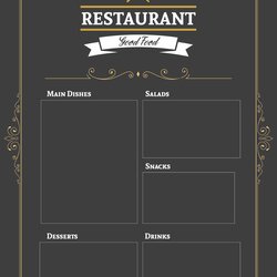 Out Of This World Free Printable Blank Restaurant Menu Template Templates