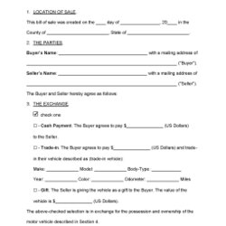 Free Bill Of Sale Forms Word Customize Fit