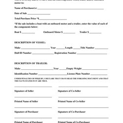 Peerless Free Trailer Bill Of Sale Template Forms Boat Vessel Form