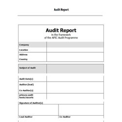 Splendid Free Audit Report Templates Internal Reports For Findings Template