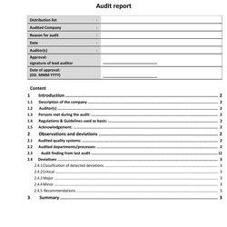 Superior Free Audit Report Templates Internal Reports Template