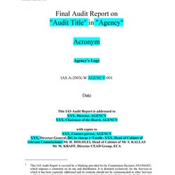 Sterling Free Audit Report Templates Internal Reports Template