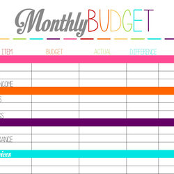 Printable Budget Worksheet Free Excel