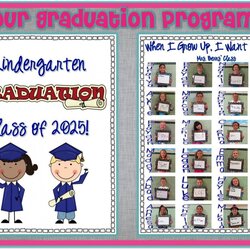 Fine Preschool Graduation Program Templates Kindergarten Unbelievable Concept