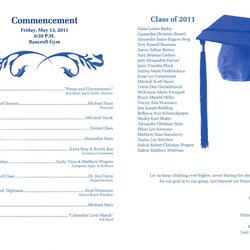Swell Graduation Program Template Grade Commencement School High Templates Word College Printable Info