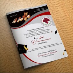 Spiffing Graduation Program Templates Free Download Covers Brochure Template