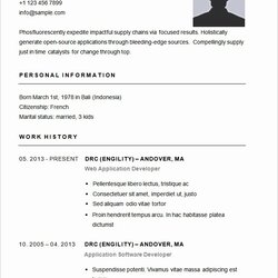 Supreme Blank Basic Resume Templates Simple Template Format Examples Word Sample Doc Outline Example