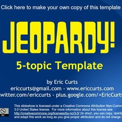 Champion Free Jeopardy Templates For The Classroom Eric