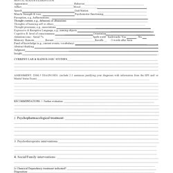 Exceptional Free Mental Status Exam Templates Examples Template