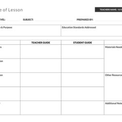 Outstanding Lesson Plans Plan Templates Template Free Printable Blank Examples Pages Basic Teacher High Amp
