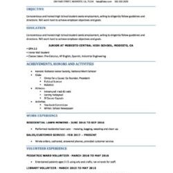 Magnificent High School Resume Template Free Download Printable